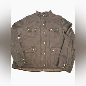 J. Crew Olive Field Jacket with Brass Snaps